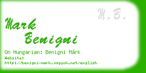 mark benigni business card